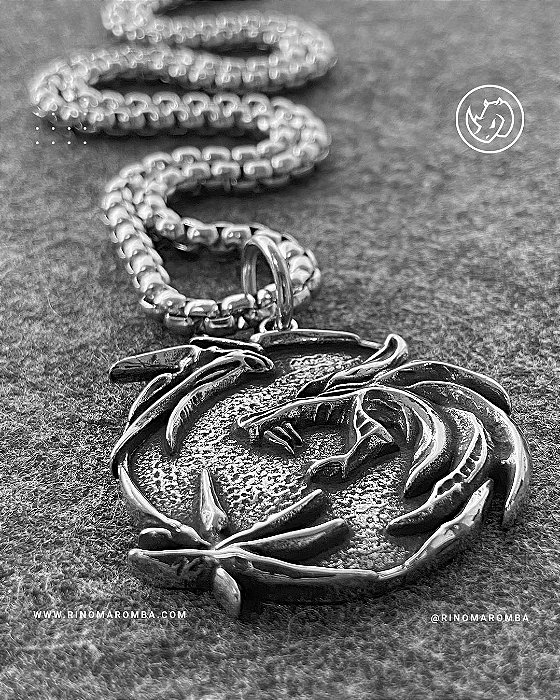 Medalha Lobo viking em aço inoxidável